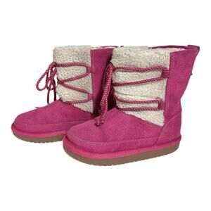 Koolaburra by UGG Pink Girls Youth Sheepskin Snow Boots Size 12 Winter 1124110K